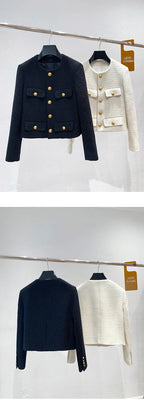 Coat Women Winter Jacket New Autumn and Winter Korean Women's Single-breasted High-quality Chic Tweed Retro Top Coat Women 2024