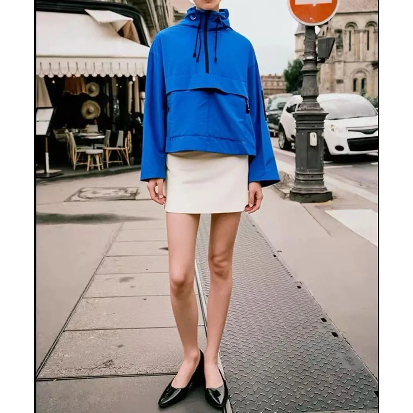 Fall 2025 Women's Casual Spor Loose Fit Stand Collar Long Sve Hooded Jaet Windbreaker Outerwear Polyester Fiber 00%