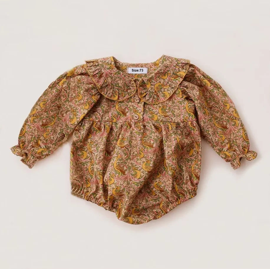 Baby Girl Clothes For 0-2Y Spring Soft Cotton Newborn Baby Girl Long Sleeves Romper Fashion Infant Clothing