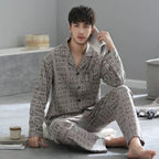 Pajamas for Men, Spring and Autumn Long-Sleeved Cardigans