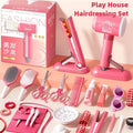 Girls Beauty Salon Set pretend play Hairdresser Toy Hair Cutting Kit With Hair Dryer Scissor Apron And Stylin Accessories
