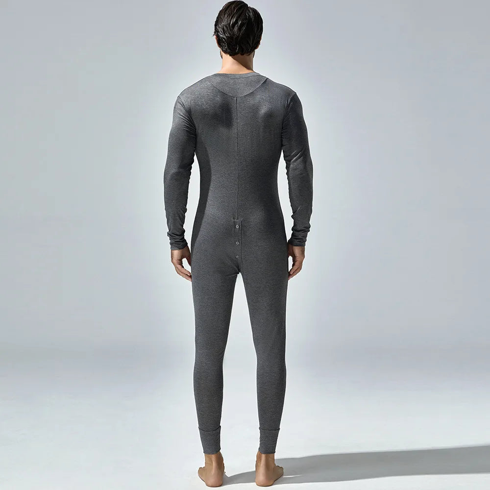 New Men's One-Piece Pajamas Home Fitness Wear Men's Bodysuit
