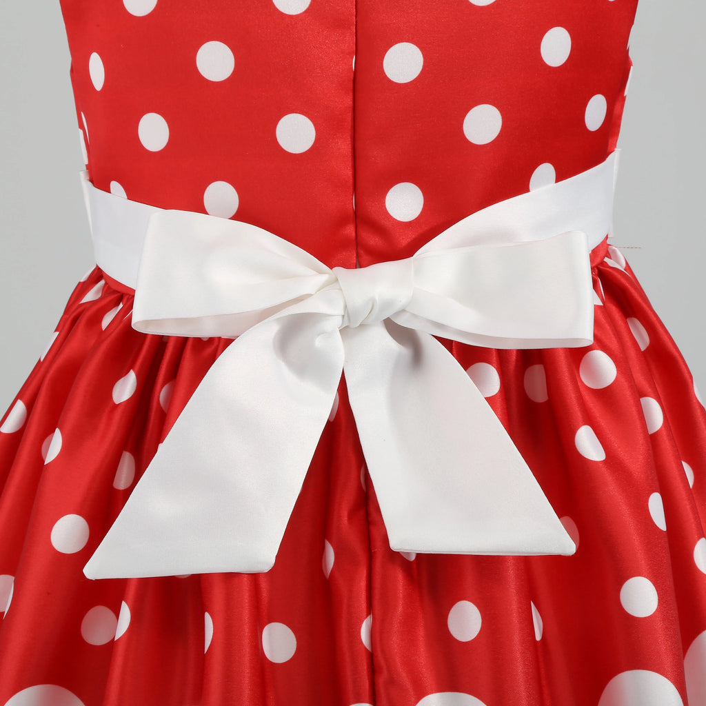 Girls' clothing, girls' baby clothes, skirt with bow and polka dot pattern, imitation show, Halloween party, exquisite clothing