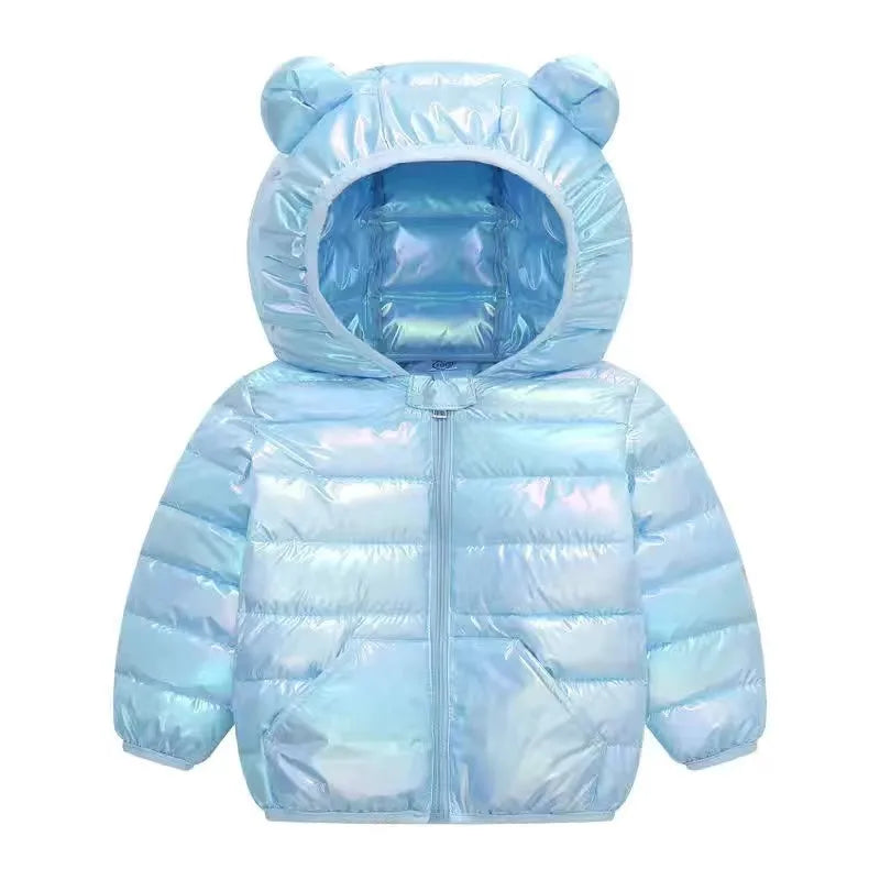 Baby Girls Hooded Down Jackets For Kids Coats Autumn Boys Cartoon Warm Jacket Coat Jacket Toddler Girl Zipper Jacket Outerwear