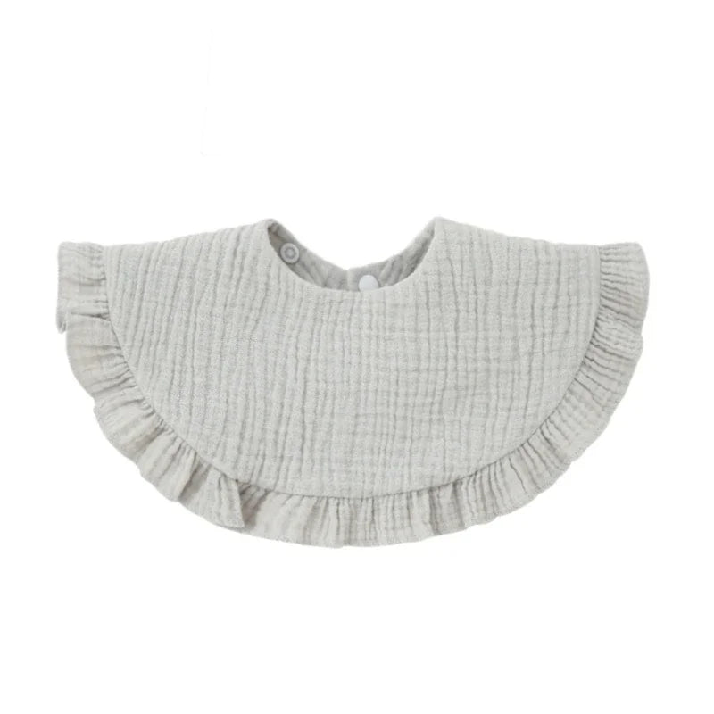 Korean Baby Feeding Drool Bib Ruffle Solid Infants Lace Saliva Towel Soft Cotton Burp Cloth For Newborn Toddler Kids Bibs