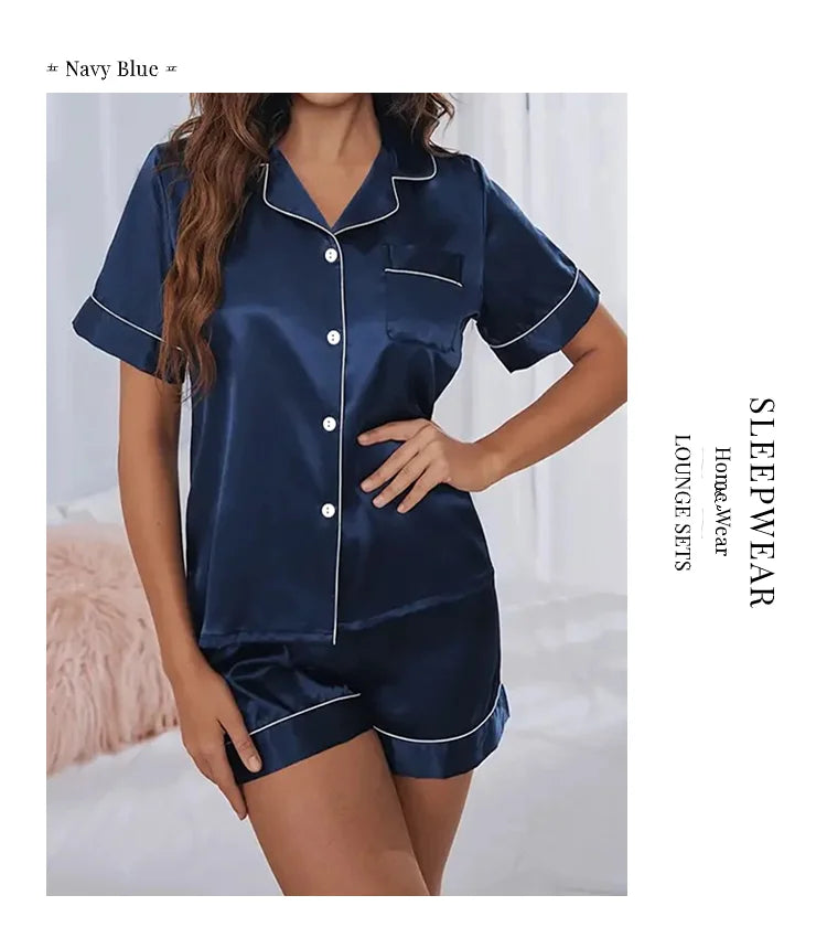 Women's Pajamas Set Satin Sleepwear