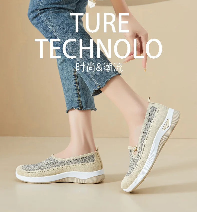 Shoes for women 2025 Spring Autumn hot casual shoes with soft soles lightweight single shoe for women breathable mother shoes
