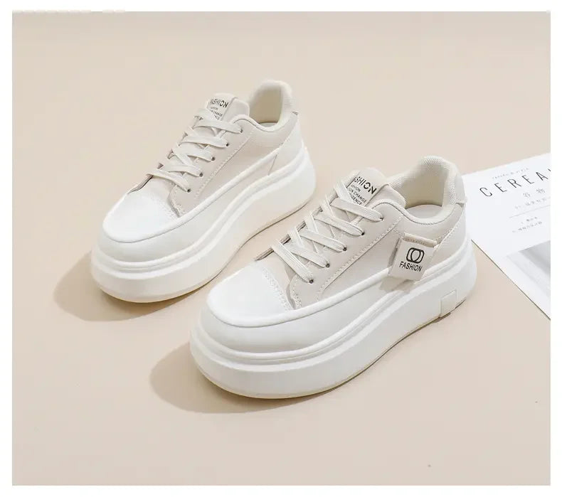 Shoes for Women Autumn Trend New Woman Flats Shoes Chunky Lace-up Soft-sole Casual Sneakers Female Vulcanized Shoe Walking Shoe