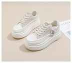 Shoes for Women Autumn Trend New Woman Flats Shoes Chunky Lace-up Soft-sole Casual Sneakers Female Vulcanized Shoe Walking Shoe