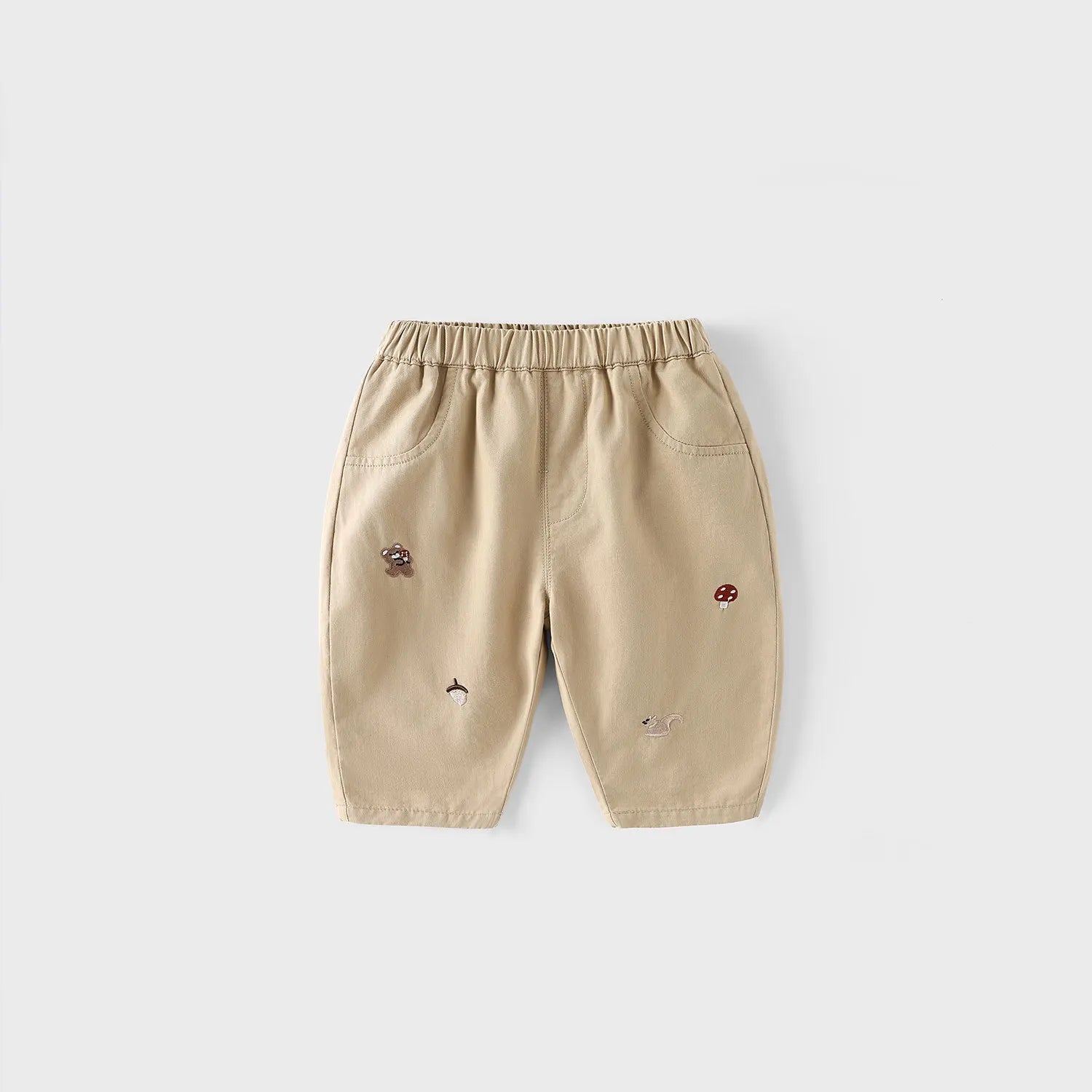 2025 Fall New Toddler Kids Pants Cotton Cartoon Embroidered Harem Pants Baby Boy Casual Striped Denim Baggy Trousers