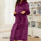 Winter Thicken Flannel Long Robe Couple Sleepwear