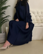 YUDX Hot Sales 2024 Summer New Pleated Formal Dresses for Women Mesh Petal Sleeve Solid Evening Party Long Maxi Dresses