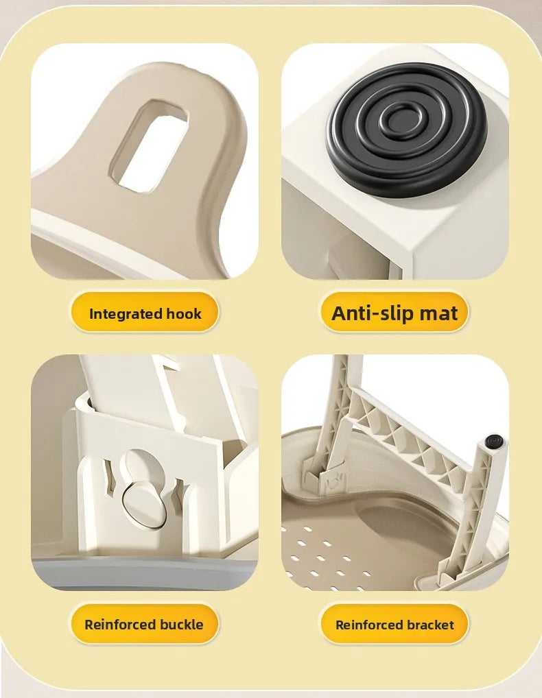 Baby Temperature-Sensing Bath Rack, Reclining/Lying Design, Universal For Bathtubs, Non-Slip Pad, Suitable For Newborns.