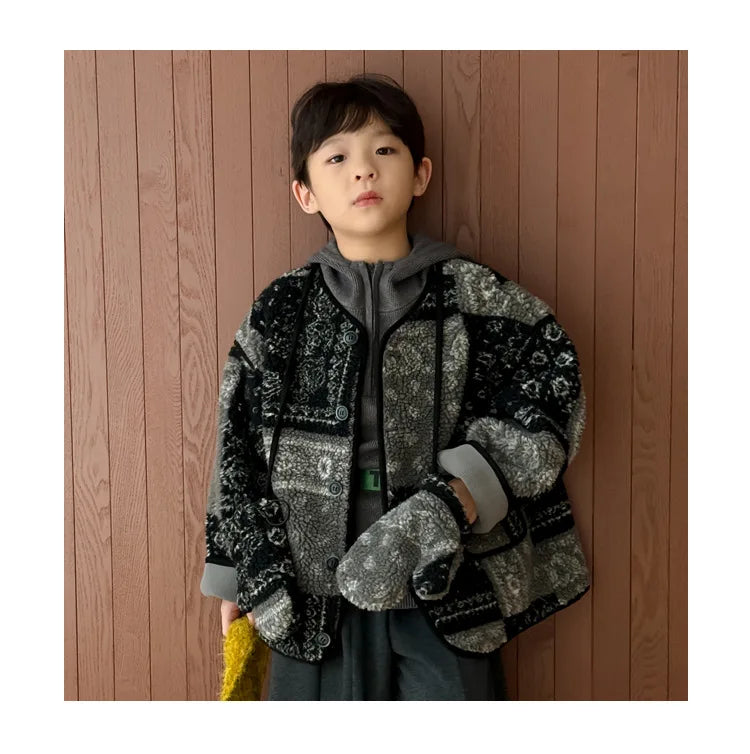 Childrens Coat 2025 Autumn Winter New Thick Windproof Korean Versatile Top Fashionable and Casual Daily Temperament Wear
