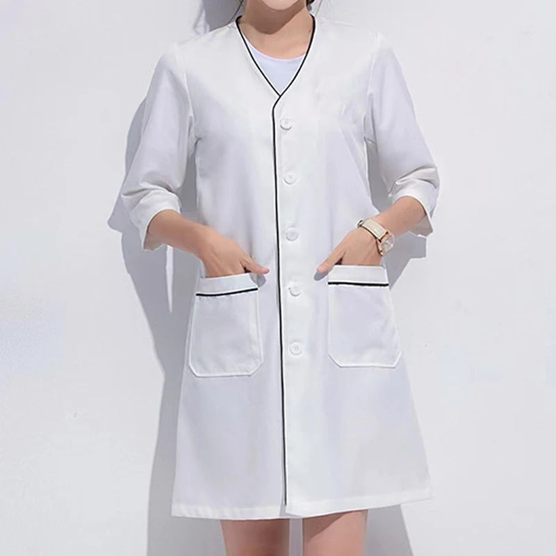 Beauty Salon Beautician Overalls Hairdressing Spa Massage Therapist Health Work Uniform Nail Salon Long / Short Sleeves Coats