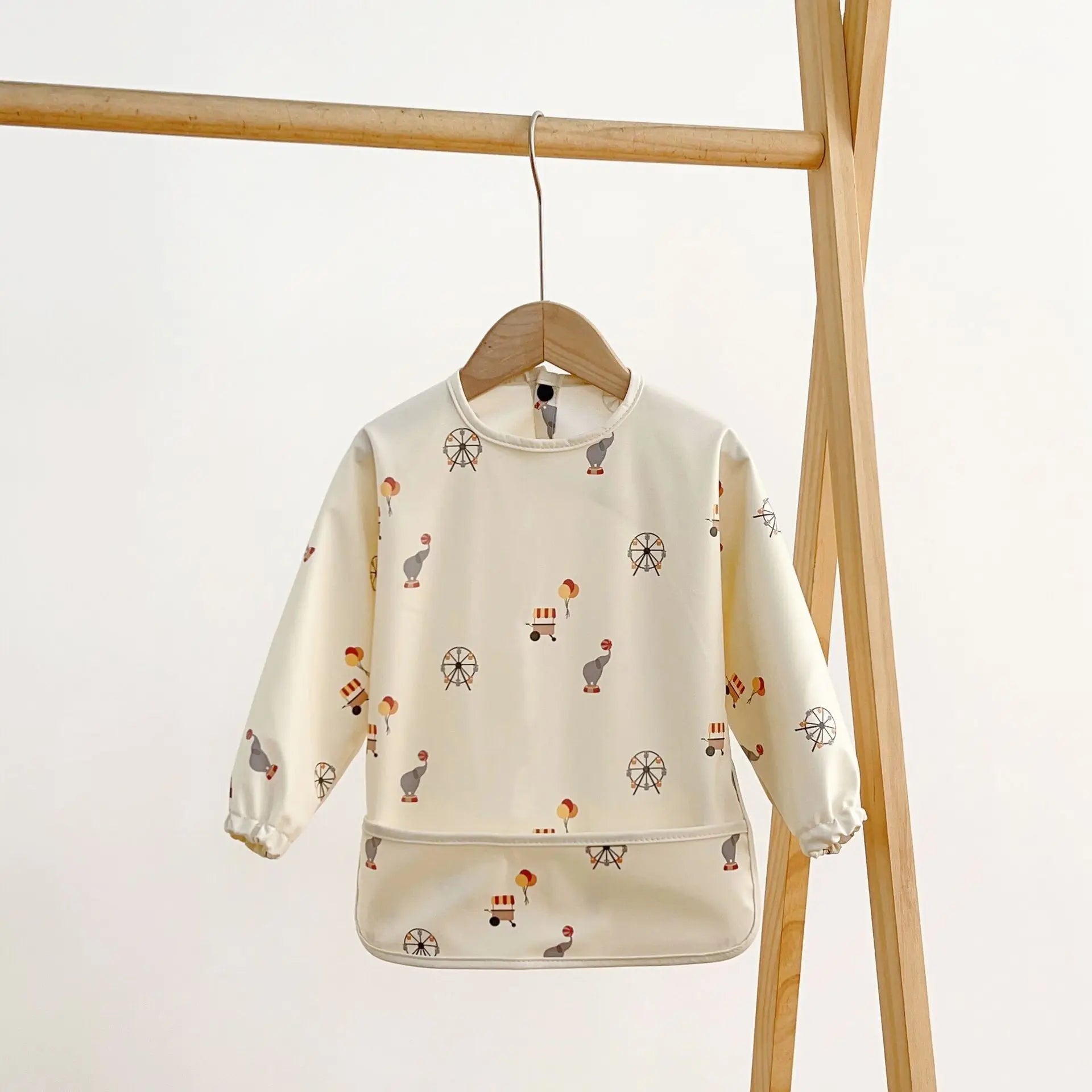 2025New Solid Color Painting Smock Baby's Soft Waterproof Long Sleeve Art Smock Feeding Bib Apron for Kids Accessories