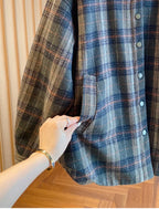 Winter Thiened Plaid Cotton Coat Women's Loose Korean Sle Hooded Jaet Long Sve Commute Faion Regular Length Single...