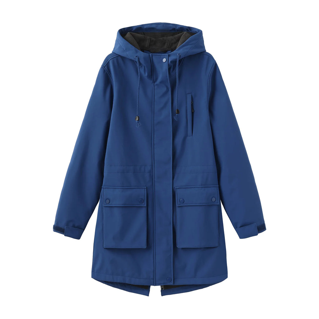 Waterproof Autumn Women's Mountaineering Coat Solid Big Pockets Hooded Loosse Female's Jacket Windproof Thermal outwear For Lady