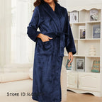 Winter Thicken Flannel Long Robe Couple Sleepwear