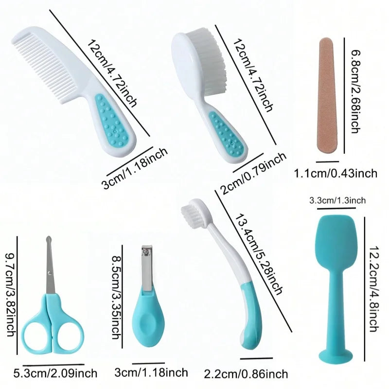 Baby Care Kit six-piece baby nasal inhaler Nail clipper brush file Comb scissors set daily cleaning and care accessories for bab