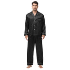 Men Pajamas Set Silk Satin Sleepwear