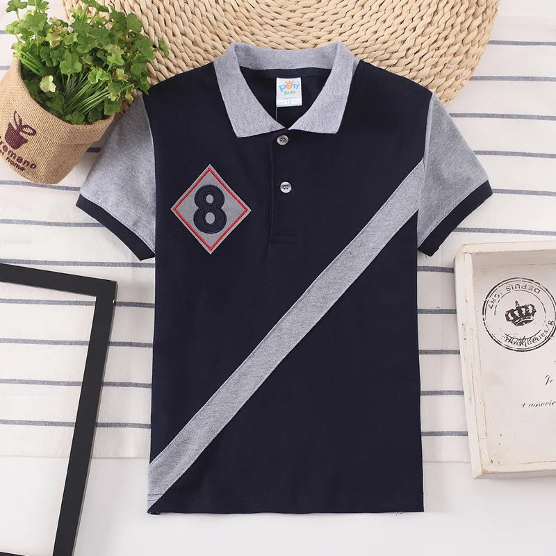 Boys Polo Shirts Short Sleeve Kids Shirt for Boys Collar Tees Fashion Baby Boys Girls Shirts 2-16 Years Children Clothes Tops