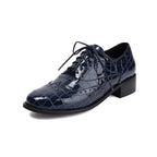2025 Women Shoes Spring New Fashion Round Toe Lace Up Retro Single Shoe for Office Party Walk Thick Low Heeled big Size 48 775-1
