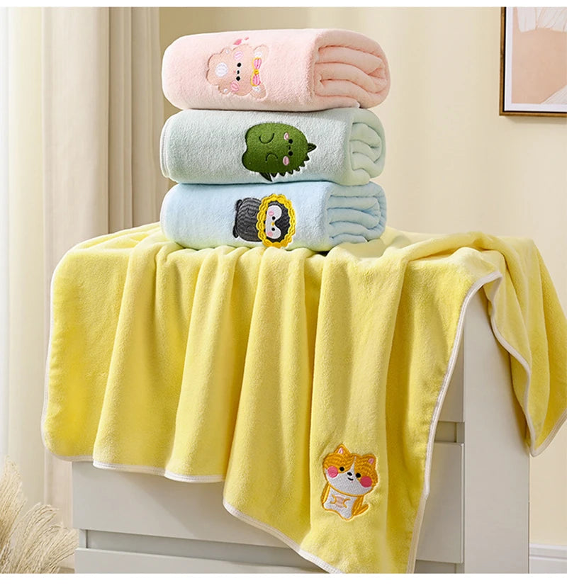 Printed baby bath towel 43*41 inches absorbent non-linting lovely embroidery pattern texture light and soft feel delicate