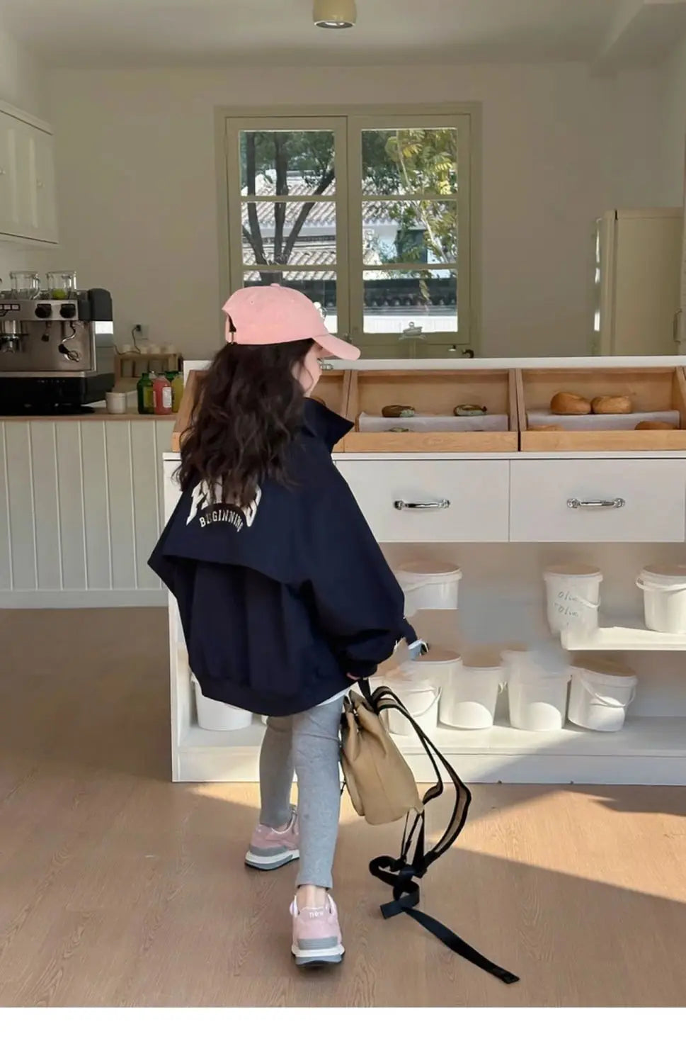 Girl's Fashion Spring Autumn Navy Coat Letter Print Jacket Casual Clothes for Teenagers 4-14Y Windbreaker Girls Children's Top