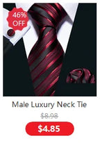 Male Luxury Neck Tie For Men Business Red Striped Silk Tie Hanky Cufflinks Set Barry.Wang Fashion Neckwear Wedding Party Casual