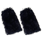 Colorful Furry Plush Leg Warmers Women Girl Winter Soft Thick Fuzzy Boot Cuffs Leg Sleeves Covers Footless Calf Socks Streetwear