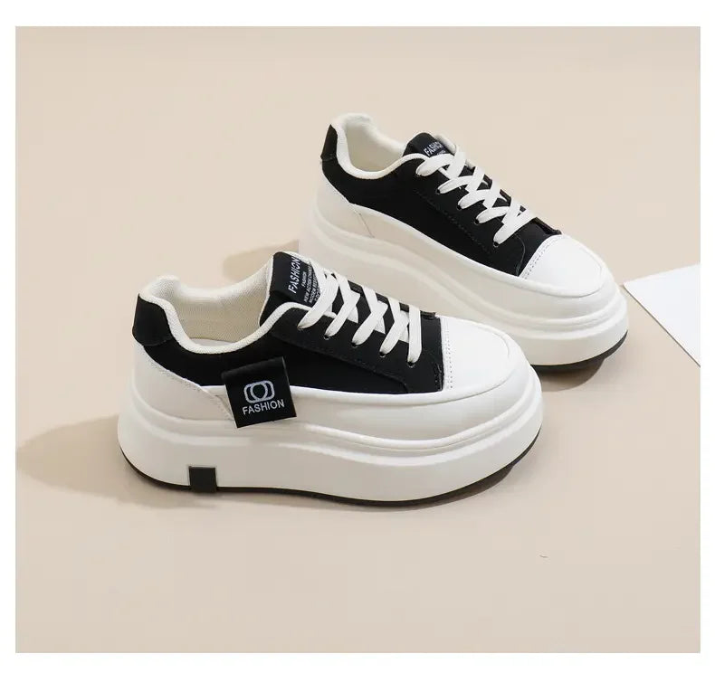 Shoes for Women Autumn Trend New Woman Flats Shoes Chunky Lace-up Soft-sole Casual Sneakers Female Vulcanized Shoe Walking Shoe