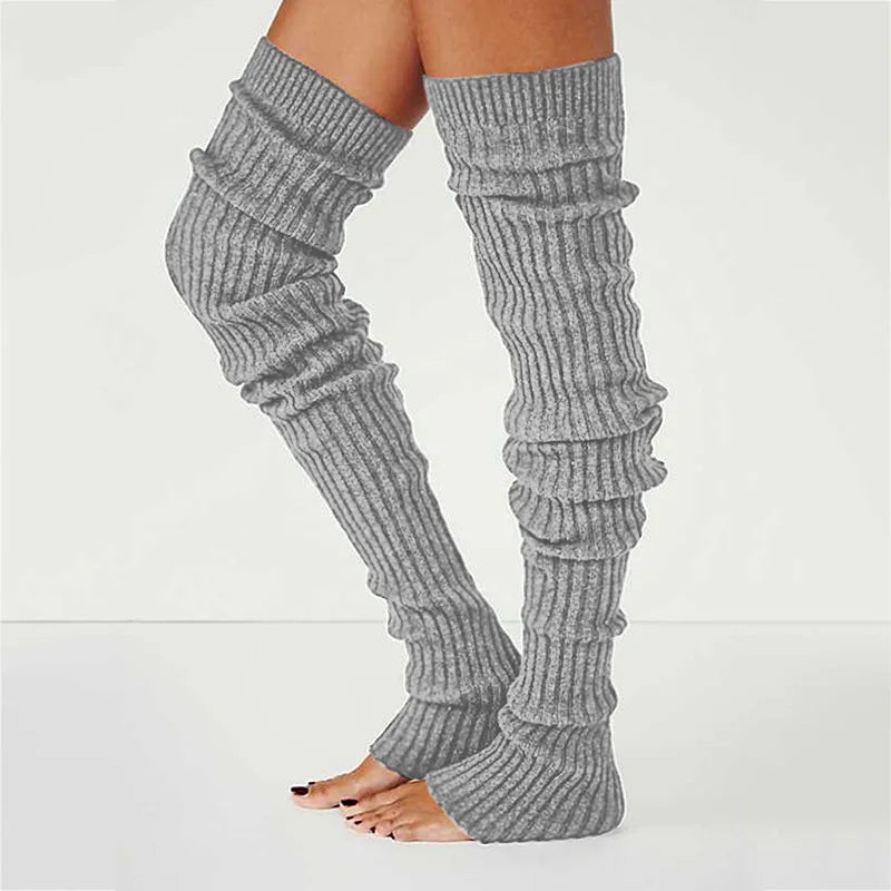 Winter Long Warm Leg Warmers Knitting Knee High Socks Girl Boot Topper Sock Skinny Stockings Lolita Knitted Crochet Long Socks