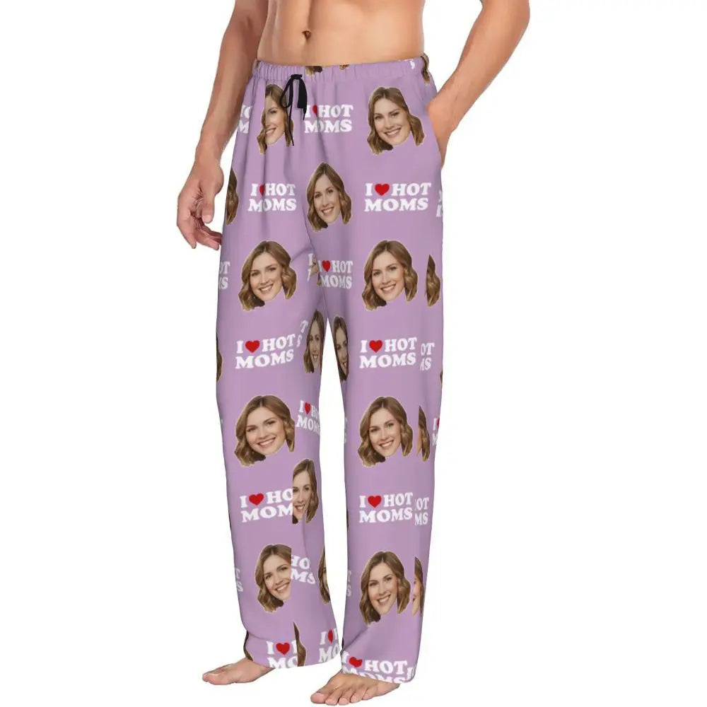 I Love Hot Moms Custom Pajama Pants
