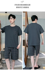 Men Pajamas Short Sleeve Shorts