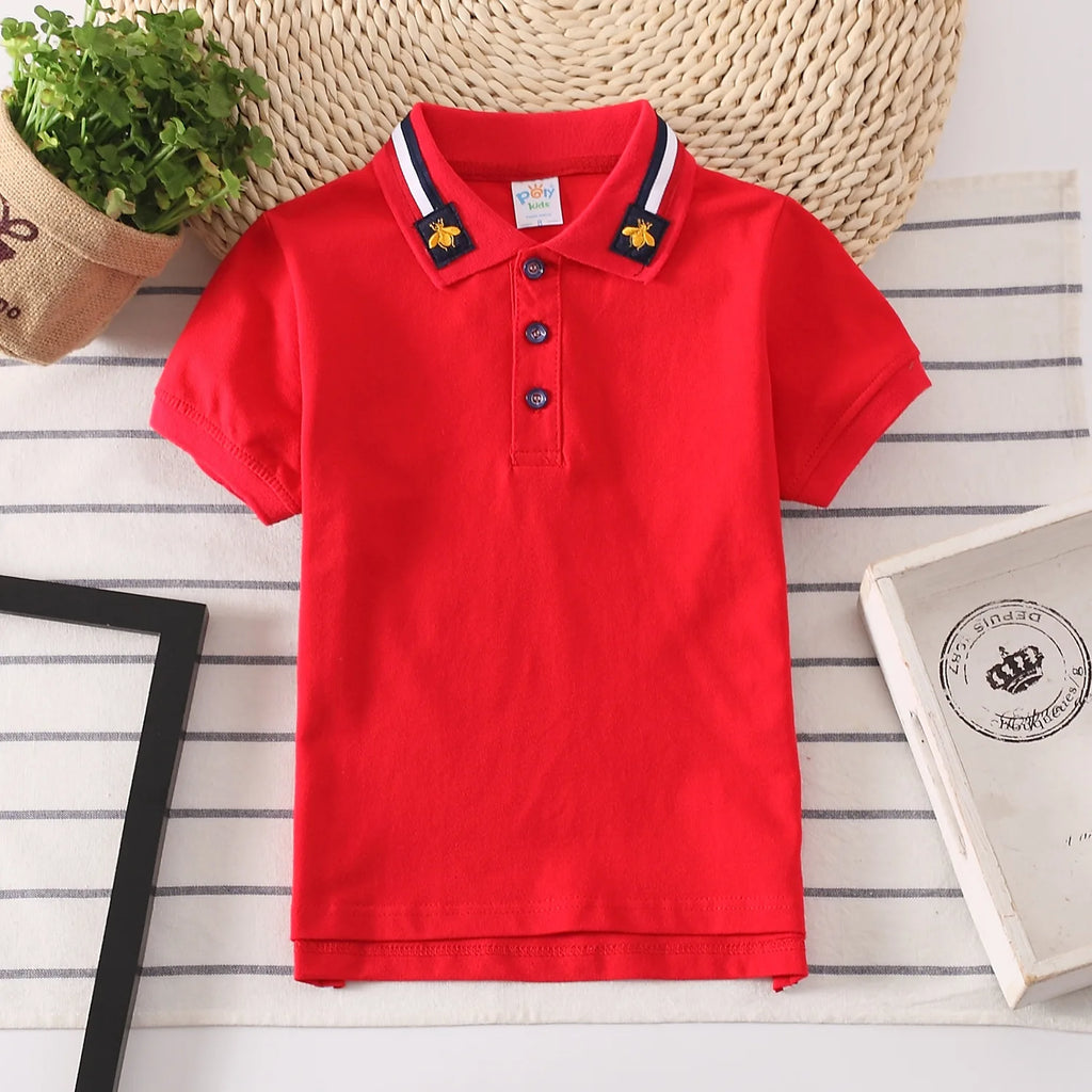 Boys Polo Shirts Short Sleeve Kids Shirt for Boys Collar Tees Fashion Baby Boys Girls Shirts 2-16 Years Children Clothes Tops