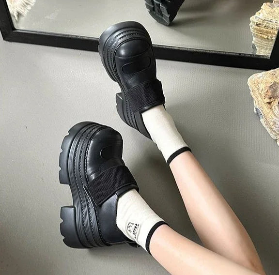 Shoes for Women Platform Loafers sLeather Casual Footwear Slip On Popular Genuine Mark Promotion 39 Vacation Shoe Non Woman Pump