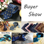 Male Luxury Neck Tie For Men Business Red Striped Silk Tie Hanky Cufflinks Set Barry.Wang Fashion Neckwear Wedding Party Casual