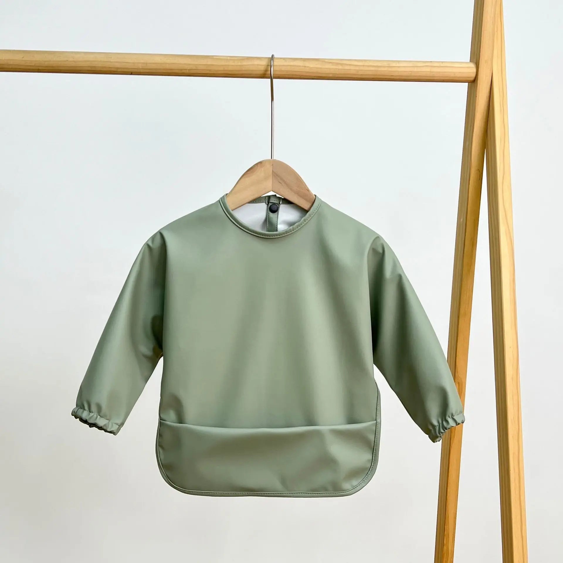 2025New Solid Color Painting Smock Baby's Soft Waterproof Long Sleeve Art Smock Feeding Bib Apron for Kids Accessories