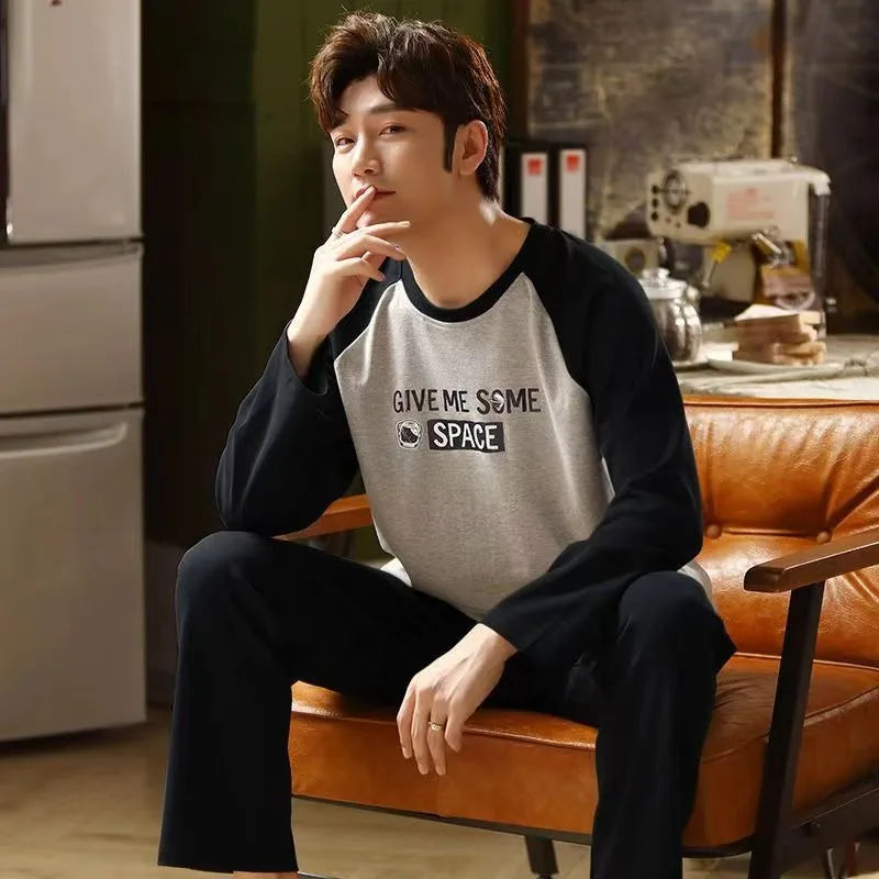 Pajamas Men Long Sleeves and Trousers
