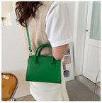 Elegant Black Handbag with Dual Handles, Chic Crossbody Bag, Retro Stylish Tote Small Bag for Women Girls Daily Use, Work, Party