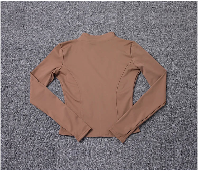 Women Sport Jacket Long Sleeve Shirt Workout Coat Gym Training Clothing Yoga Sportswear