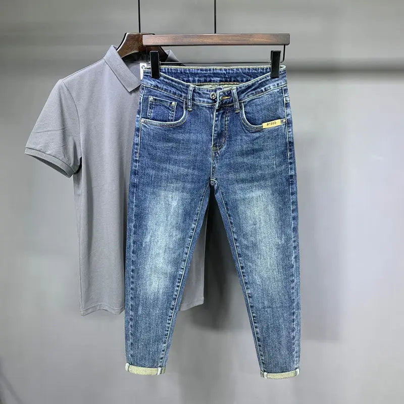 Jeans Men's Trendy Brand Light-colored Fashion Youth Casual Pant