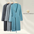Men Robes Ultra Fine Modal Lounge Robe for Autumn and Winter Soft Silky Bath Robe for Men