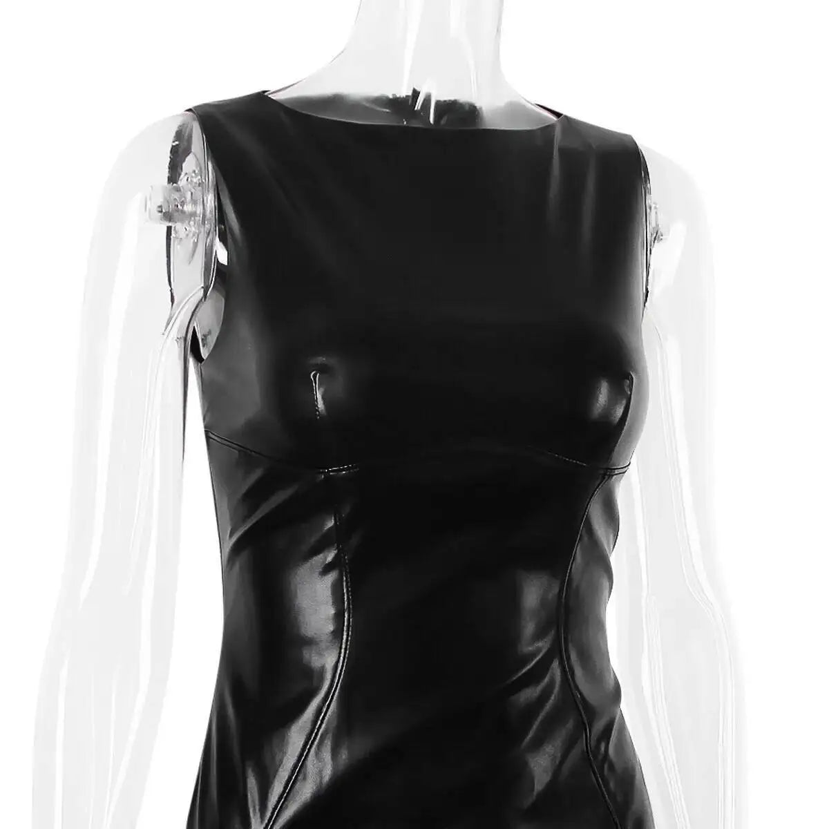Women's Dress Autumn New PU Leather Skirt Split Long Dress Women's Wear Now