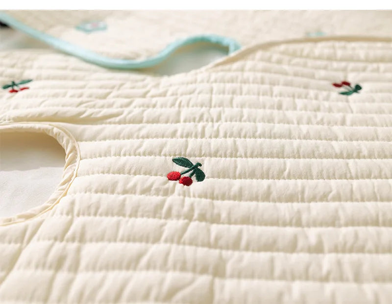 Baby Stroller Seat Cushion Pad Bear Bunny Embroidery All Seasons Cotton Breathable Cart Mattress Infant Newborn Pram Accessories