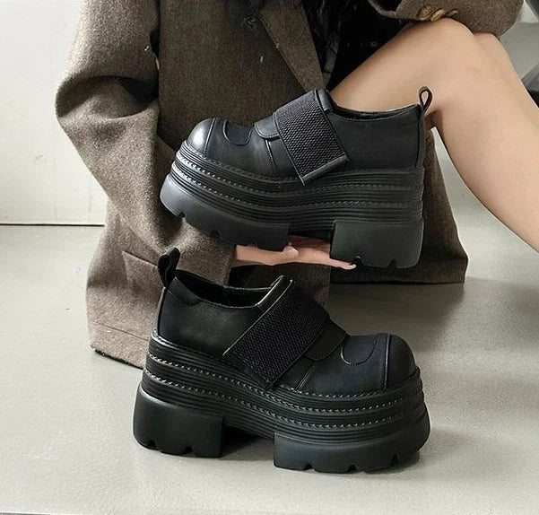 Shoes for Women Platform Loafers sLeather Casual Footwear Slip On Popular Genuine Mark Promotion 39 Vacation Shoe Non Woman Pump