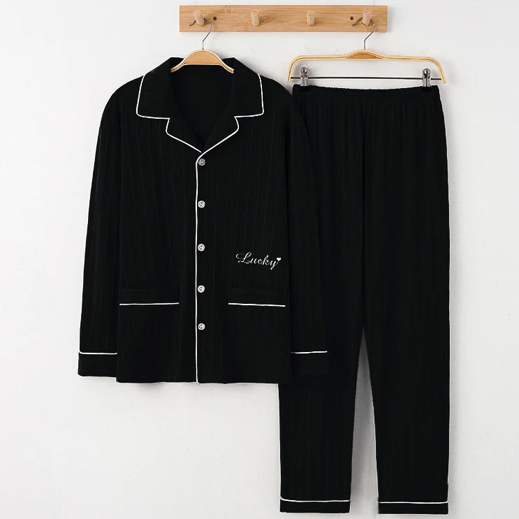 Pajamas for Men, Spring and Autumn Long-Sleeved Cardigans