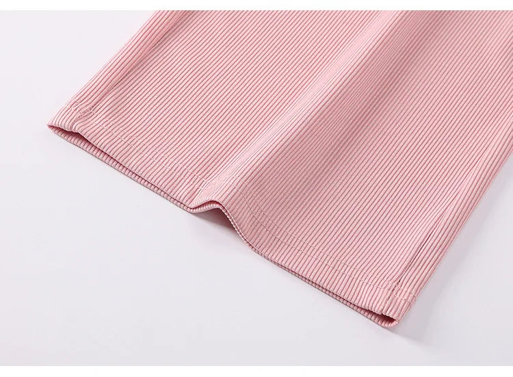 Maternity Clothings Maternity Wide Leg Pregnancy Pants Wear Trousers with Vertical Stripes Clothes for Pregnant Women