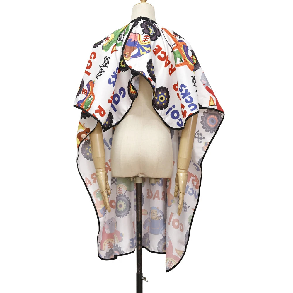 Salon Kids Hairdressing Cape Hairdresser Cartoon Pattern Haircut Styling Gown Barber Shop Household Child Hair Cut Cape Apron